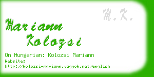 mariann kolozsi business card